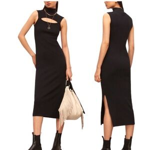 All Saints Kiki Sleeveless Ribbed Dress in Black